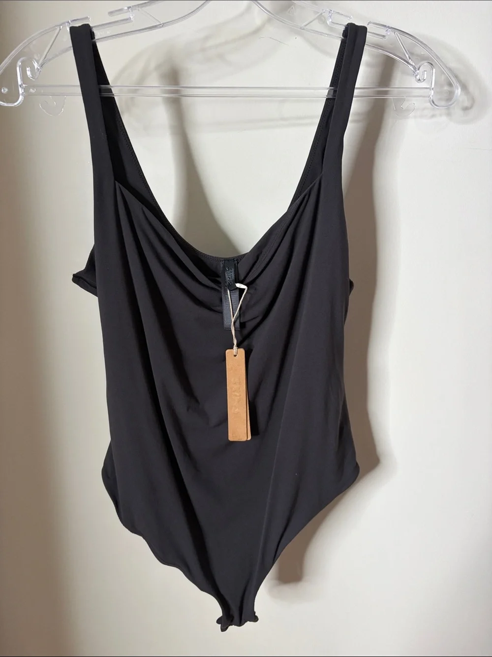 SKIMS Fits Everybody Square Neck Bodysuit Onyx Black Size 2X NWT